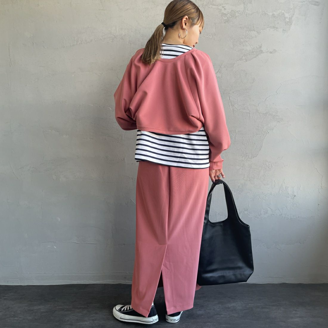 By/m [バイエム] ギャザーベルト付きカットボレロ [23142064] 41 MACARON &&モデル身長：156cm 着用サイズ：F&&