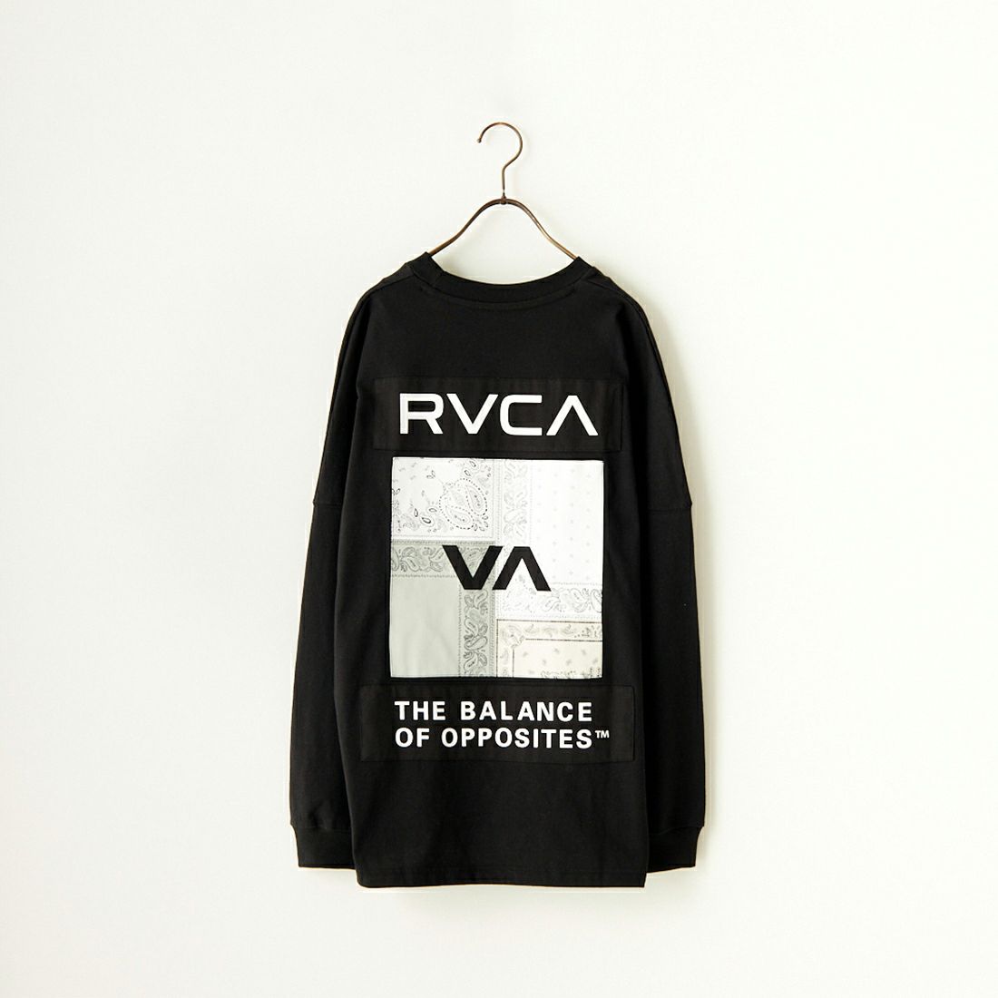 新品 RVCA ルーカ XL バンダナ柄 ワンポイントロゴ 長袖 Tシャツ - www