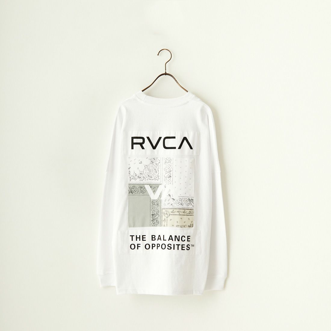 新品 RVCA ルーカ XL バンダナ柄 ワンポイントロゴ 長袖 Tシャツ - www