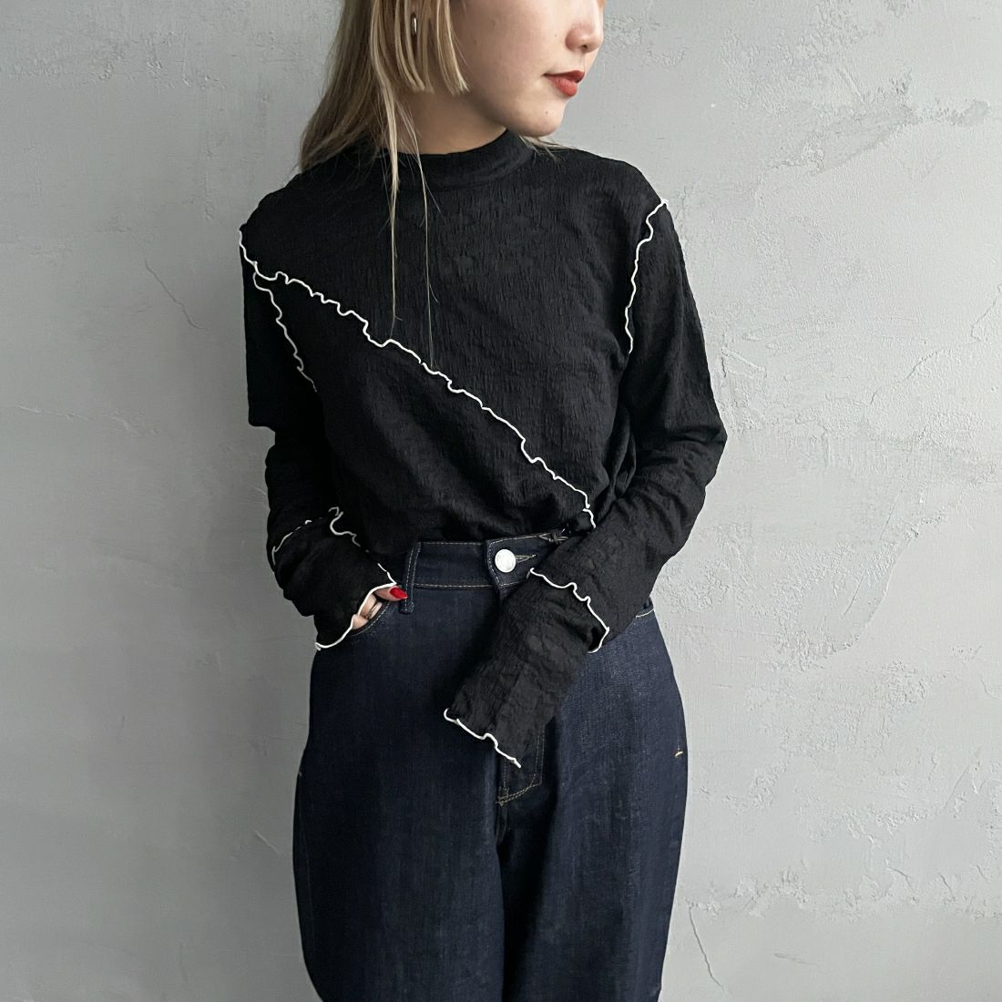 BLACK&&モデル身長：156cm 着用サイズ：F&&
