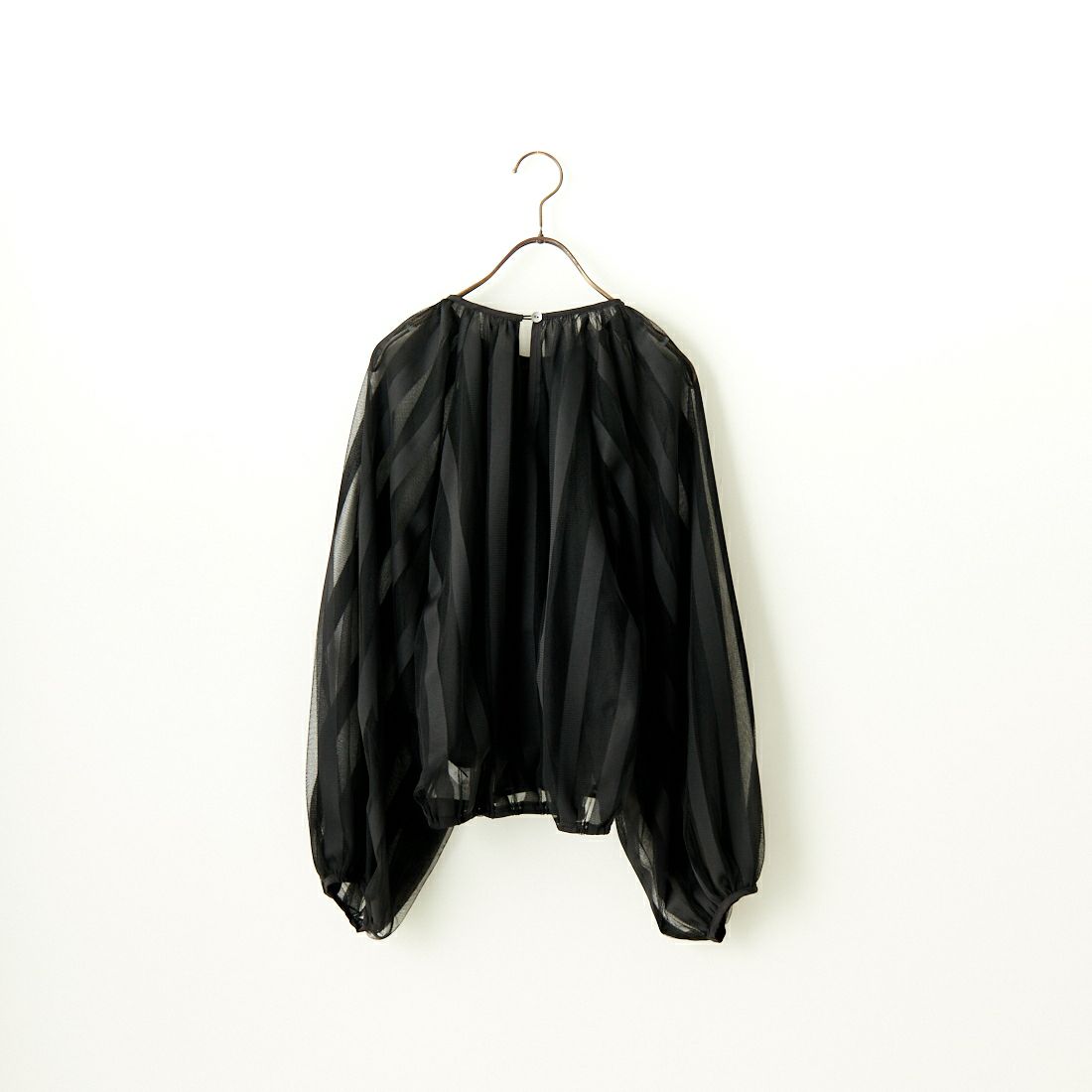 CHIGNON [シニヨン] ストライプギャザーブラウス [1436-495KK] BLACK