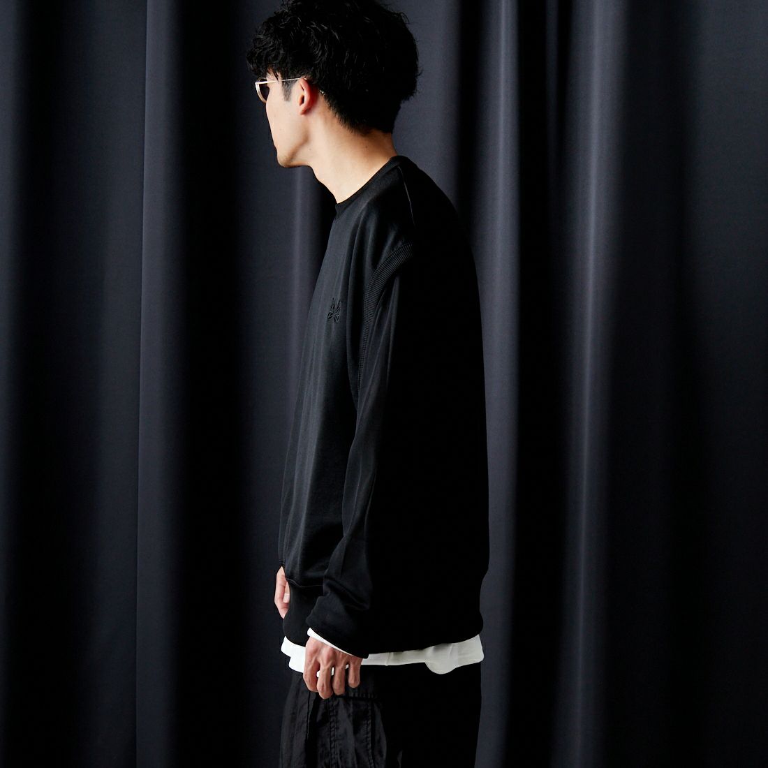 Needles [ニードルズ] スリーブレスTシャツ [OT248] B BLACK&&モデル身長：168cm 着用サイズ：L&&