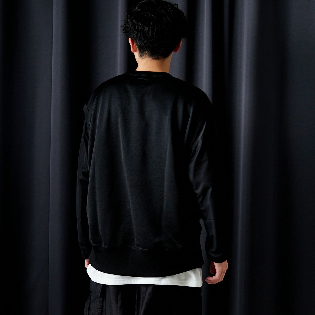 Needles [ニードルNeedles [ニードルズ] スリーブレスTシャツ [OT248] B BLACK&&モデル身長：168cm 着用サイズ：L&&ズ] スリーブレスTシャツ [OT248] B BLACK