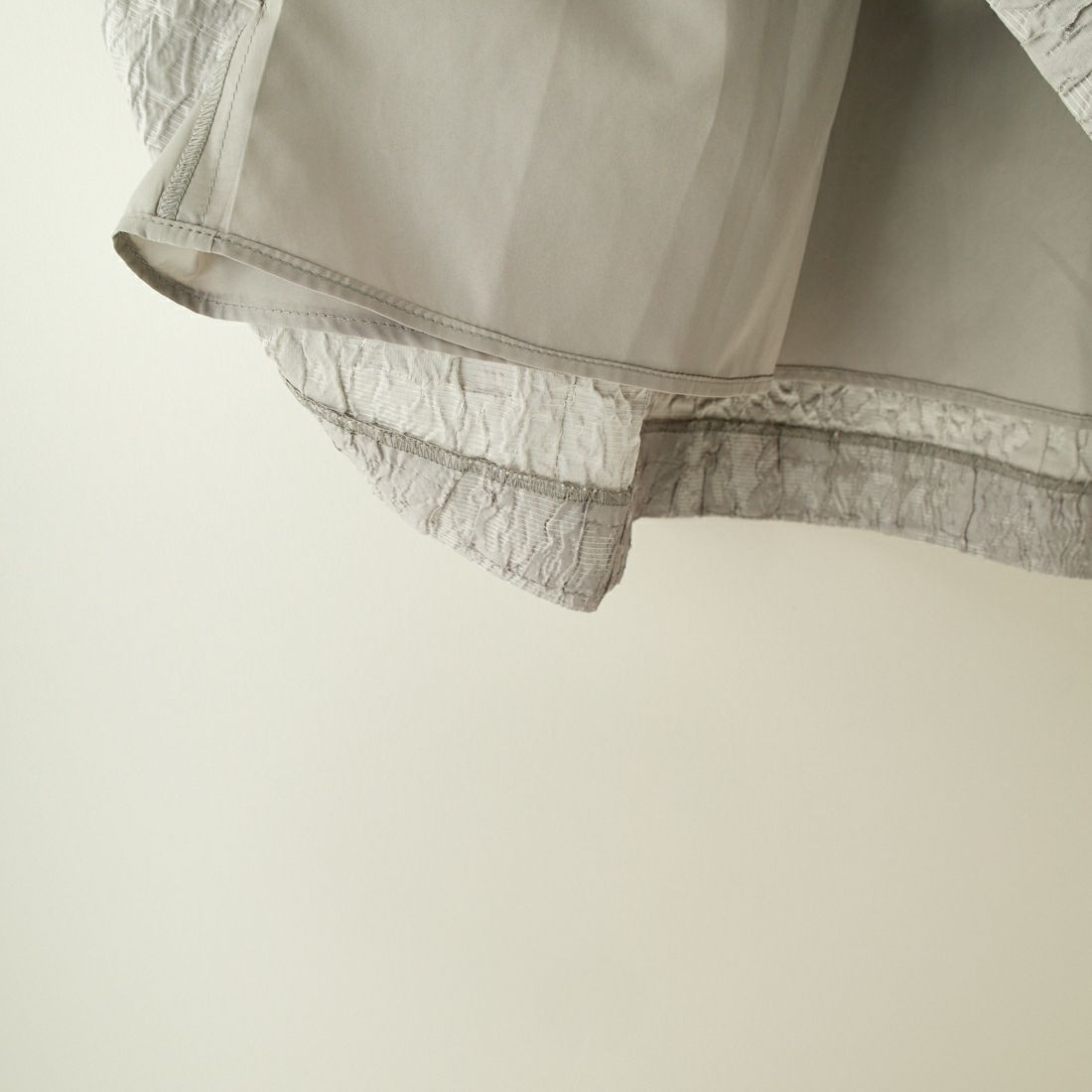 USINE [ユジーヌ] ジャガード織 タックギャザーフレアスカート [2410501] GRAY