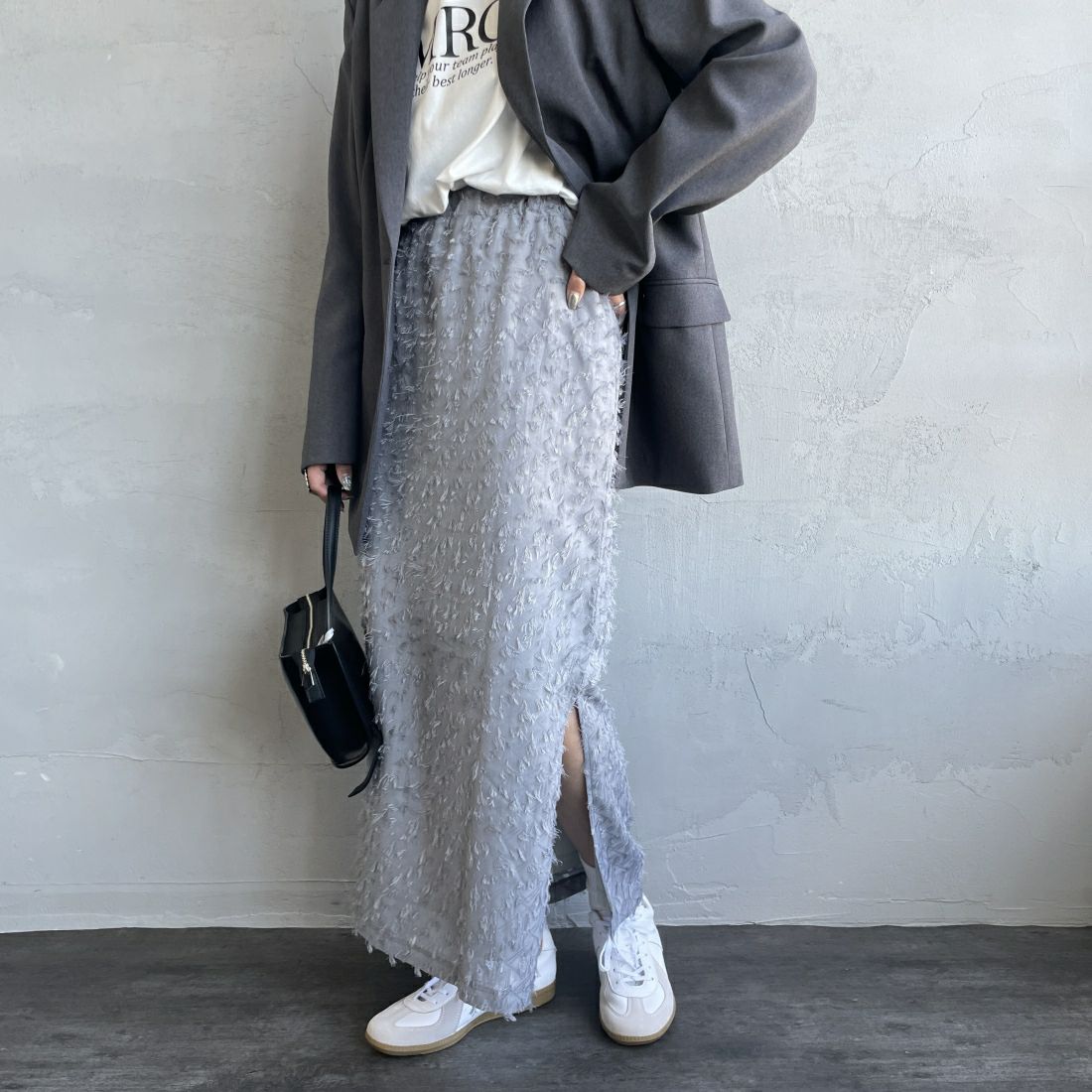 07 GRAY&&モデル身長：156cm 着用サイズ：F&&