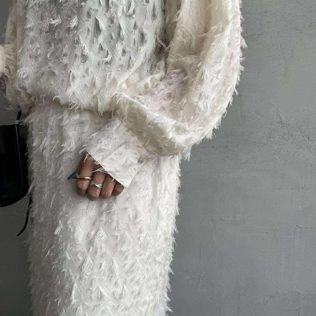 By/m [バイエム] ジャガードフリンジ フェザーナローロングスカート [23142061] 02 OFF