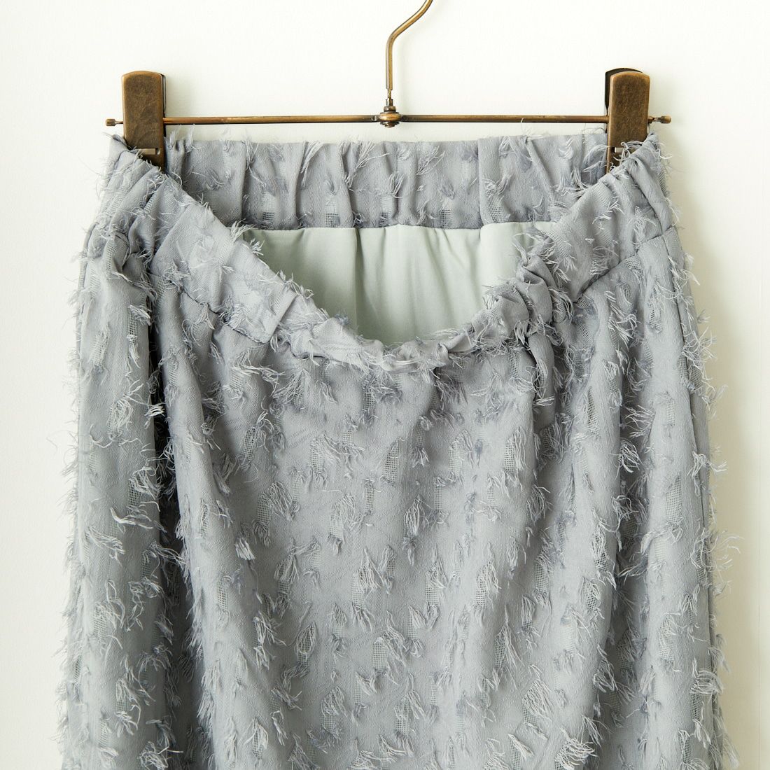 By/m [バイエム] ジャガードフリンジ フェザーナローロングスカート [23142061] 07 GRAY