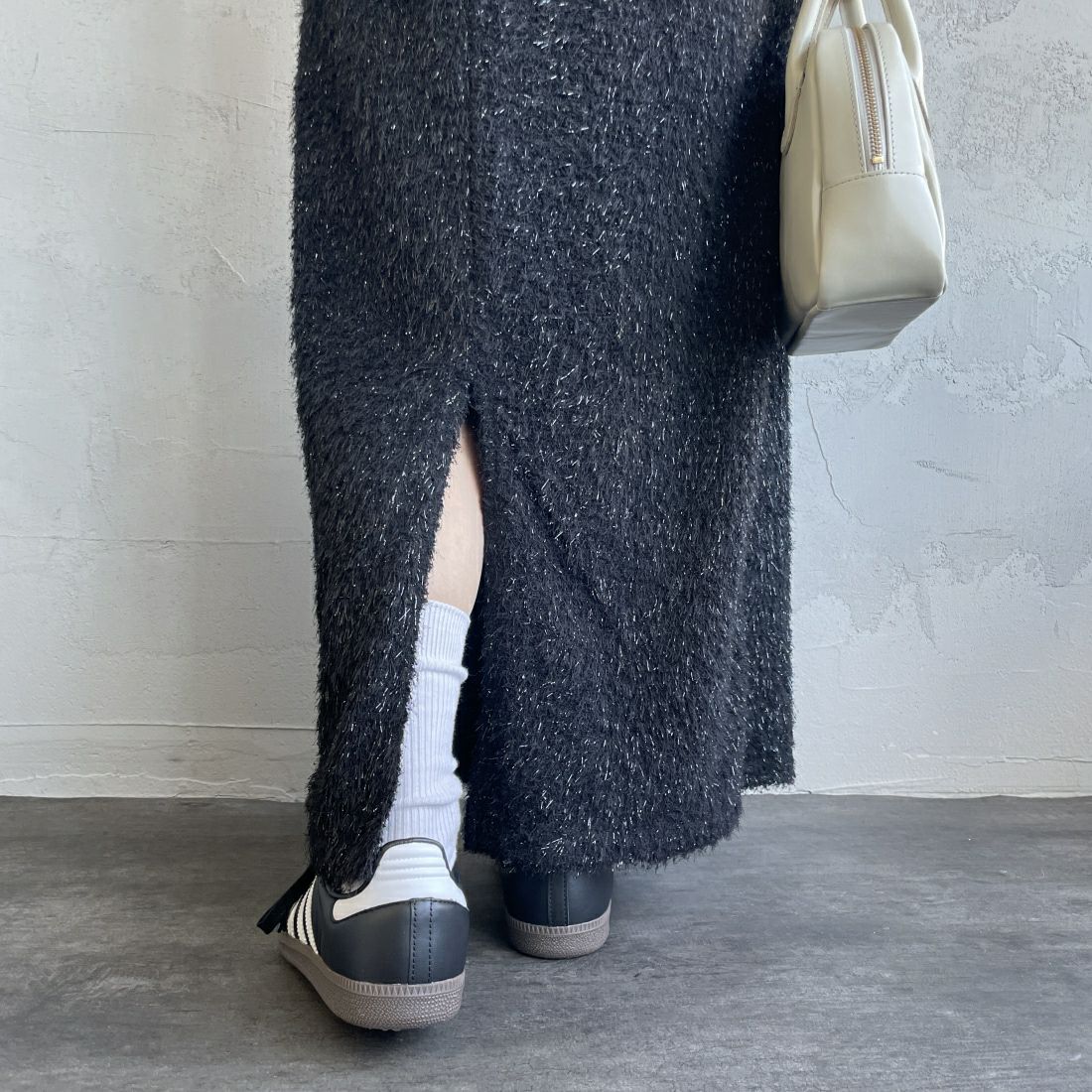 By/m [バイエム] フェザーフリンジ ナローロングスカート [23142066] 09 BLACK