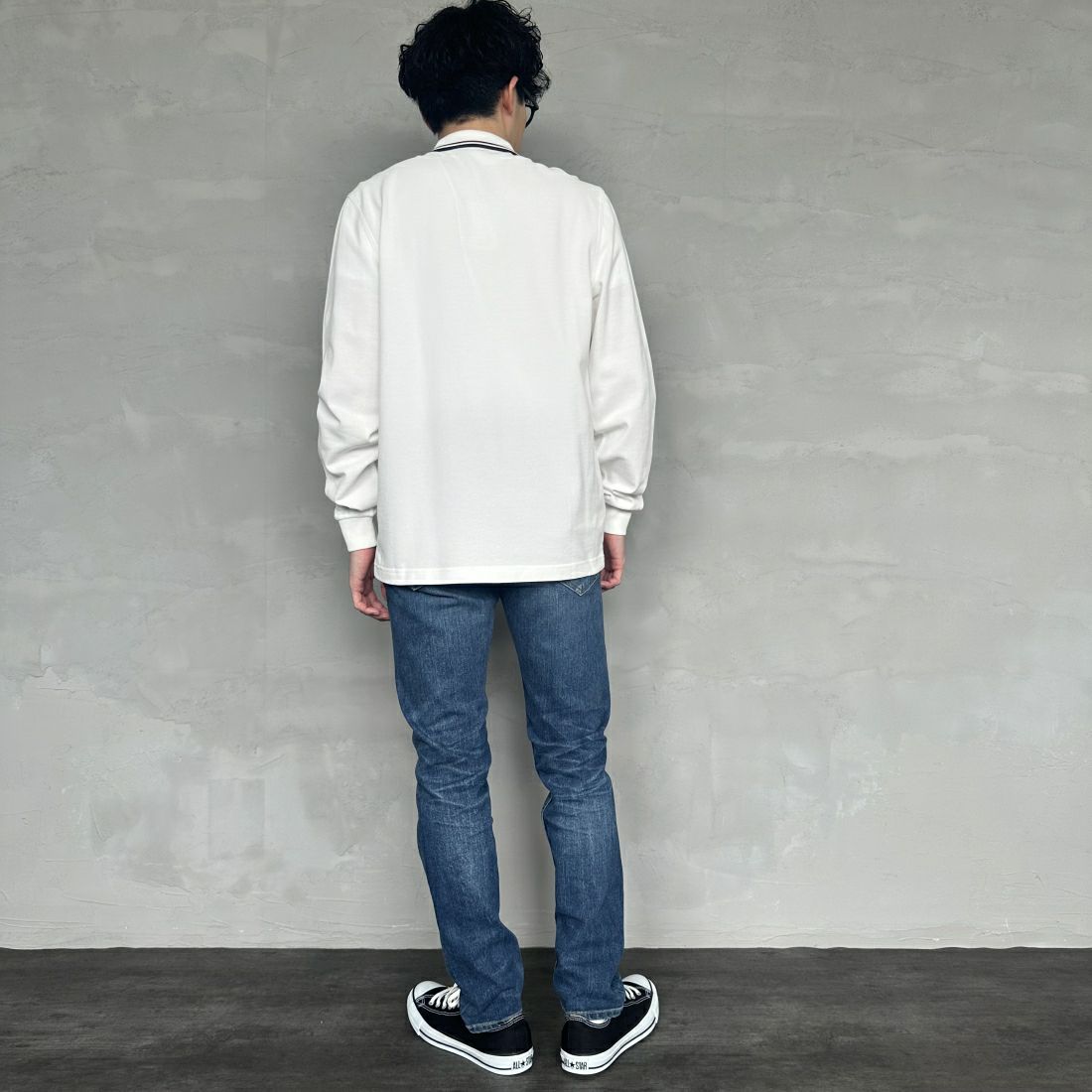 レイビームス × フレッドペリー /リブ ロングスリーブ ポロシャツ