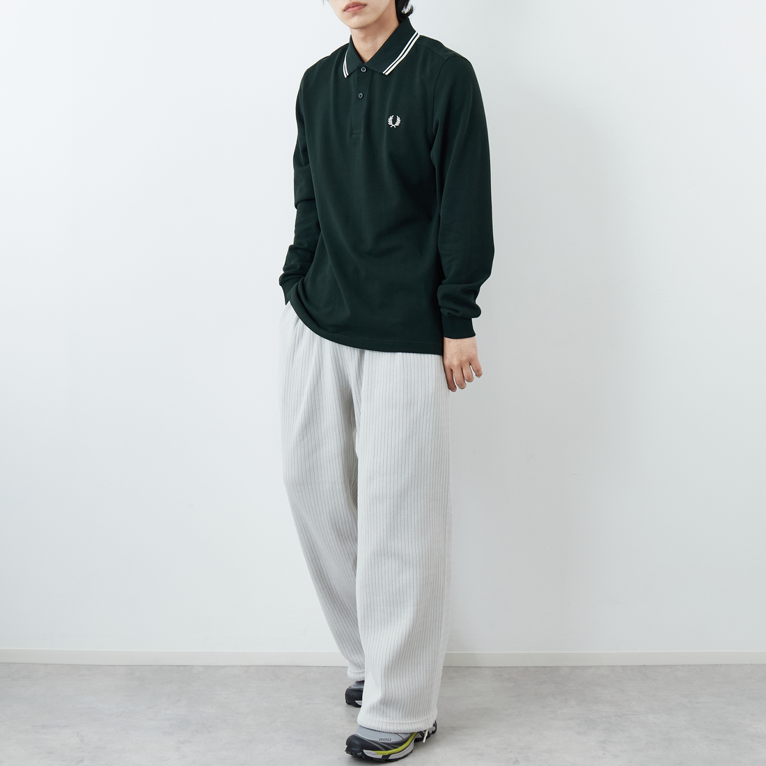 FRED PERRY [フレッドペリー] ツインティップライン ロングスリーブポロシャツ [M3636] T60 SNOW W