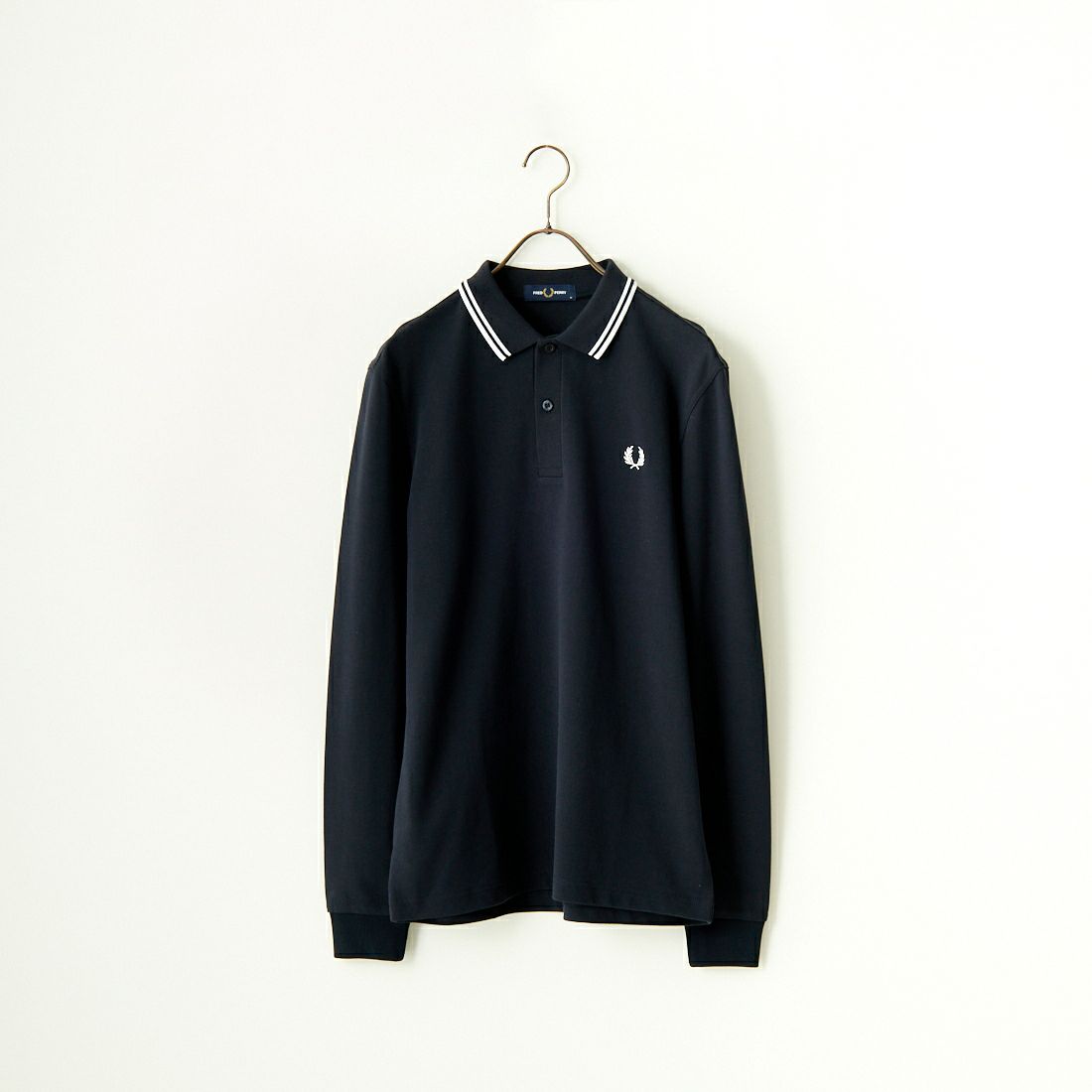 FRED PERRY [フレッドペリー] ツインティップライン ロングスリーブポロシャツ [M3636] 238 NVY/WH