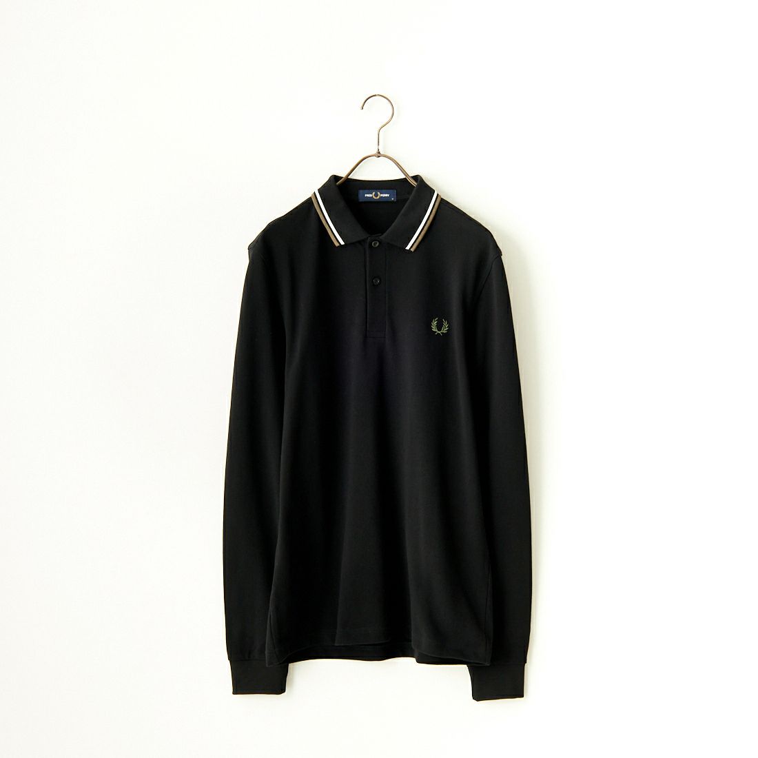 FRED PERRY [フレッドペリー] ツインティップライン ロングスリーブポロシャツ [M3636] 350 BLACK