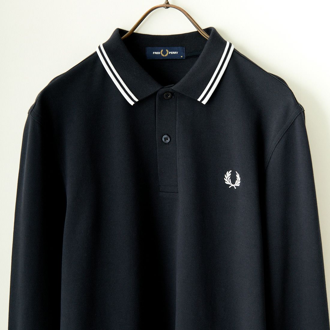 FRED PERRY [フレッドペリー] ツインティップライン ロングスリーブポロシャツ [M3636] 238 NVY/WH