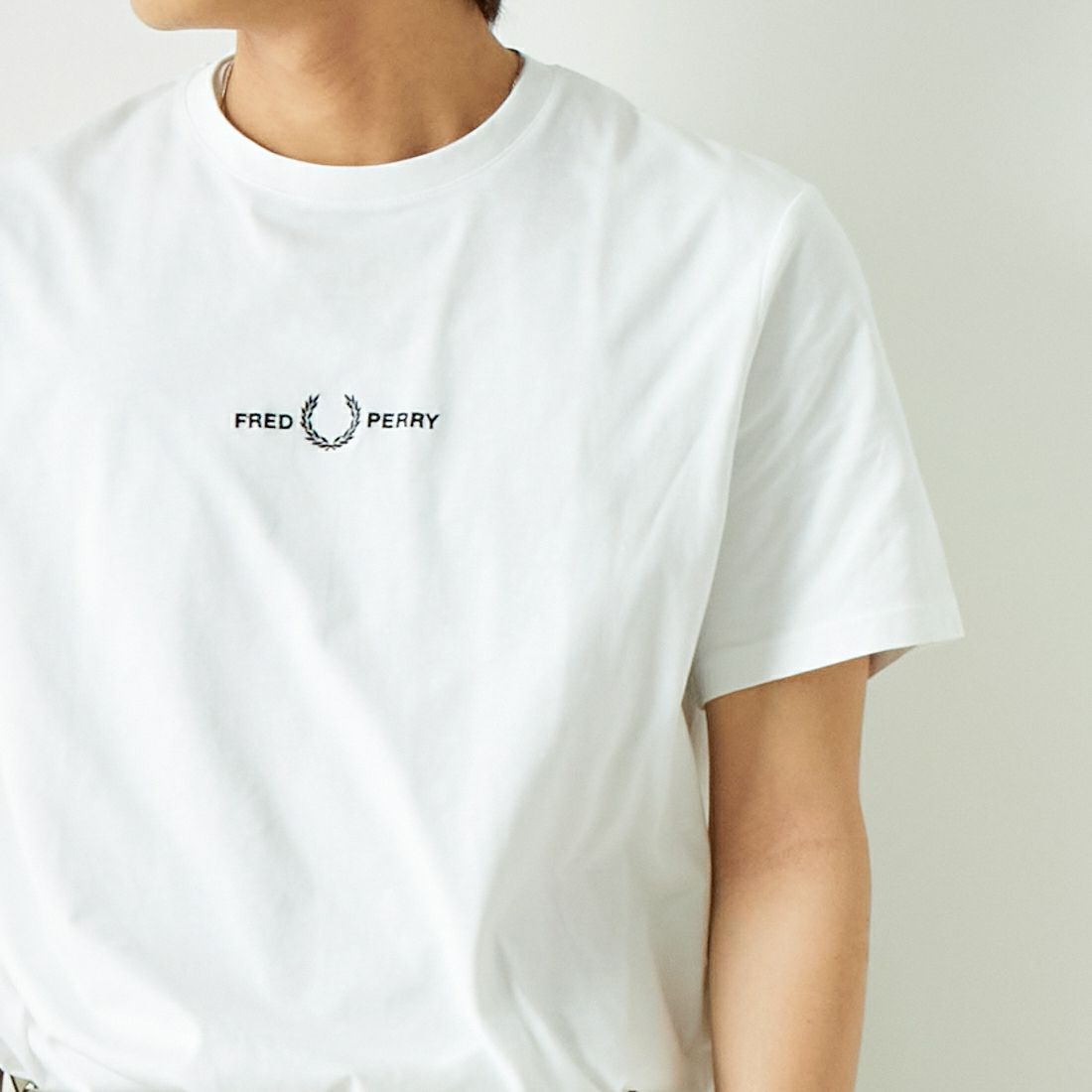 FRED PERRY [フレッドペリー] ローレルリース刺繍 ショートスリーブTシャツ [M4580] 100 WHITE