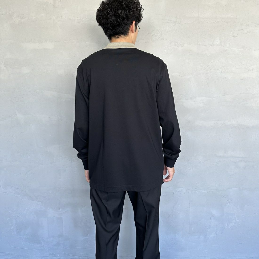 FRED PERRY [フレッドペリー] ポロシャツ [M7714] 102 BLACK &&モデル身長：168cm 着用サイズ：M&&