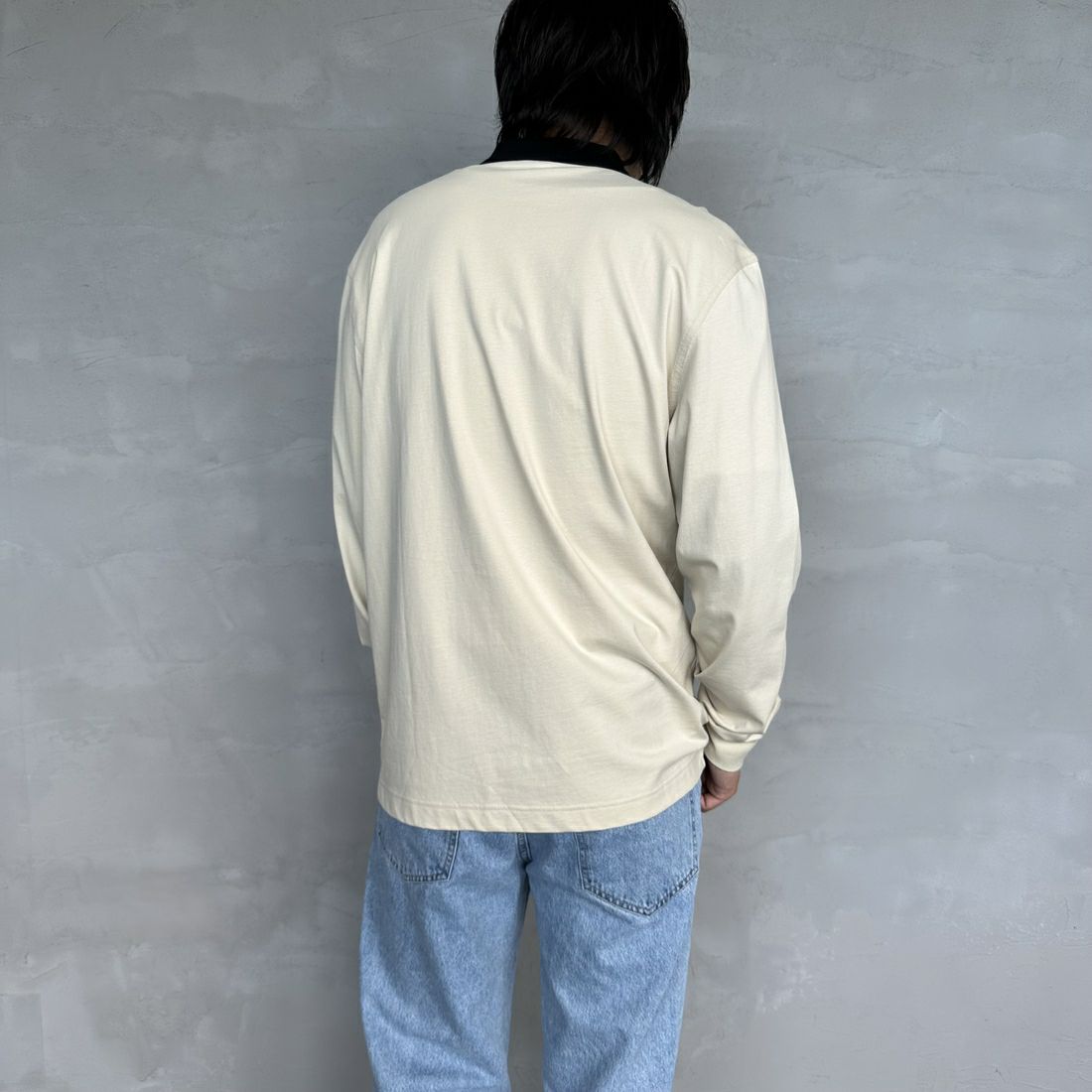 FRED PERRY [フレッドペリー] ポロシャツ [M7714] 691 OATMEA &&モデル身長：173cm 着用サイズ：M&&