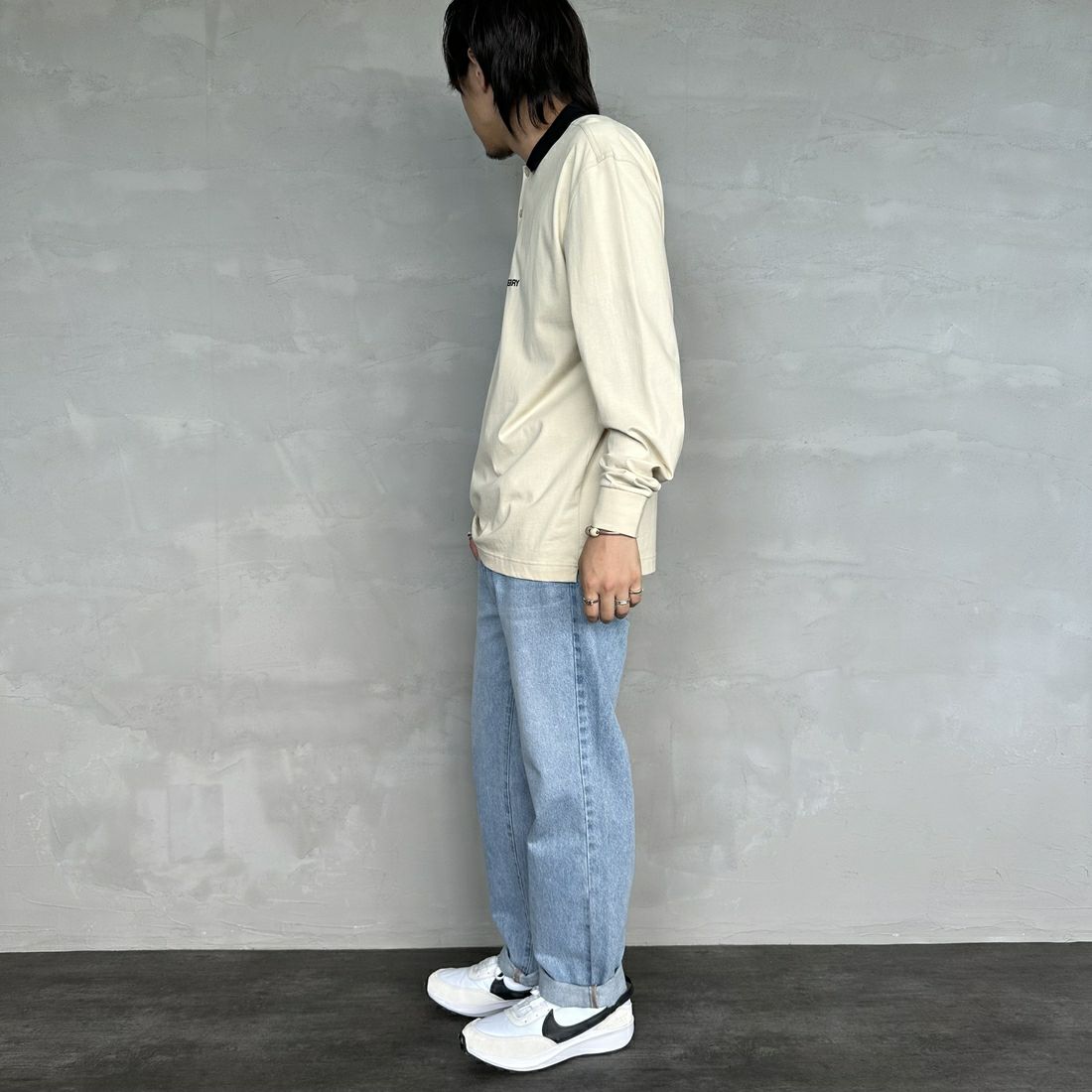 FRED PERRY [フレッドペリー] ポロシャツ [M7714] 691 OATMEA &&モデル身長：173cm 着用サイズ：M&&