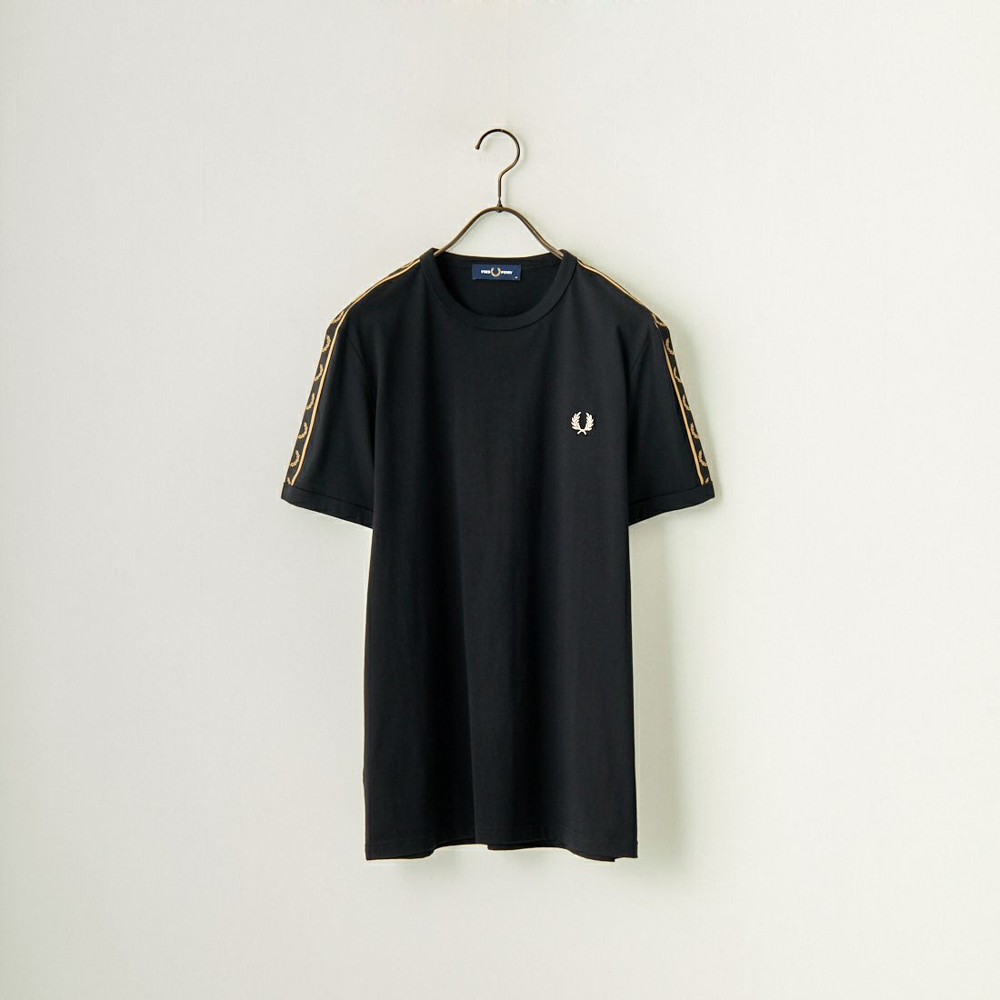 FRED PERRY [フレッドペリー] コントラストテープ リンガーTシャツ [M4613] U78 BLACK