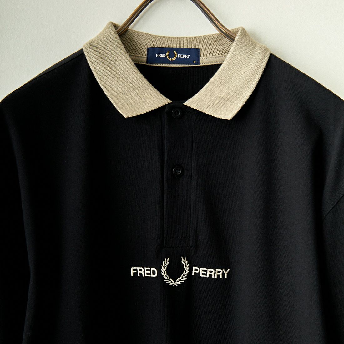 FRED PERRY [フレッドペリー] ロゴ刺繍 ロングスリーブポロシャツ 