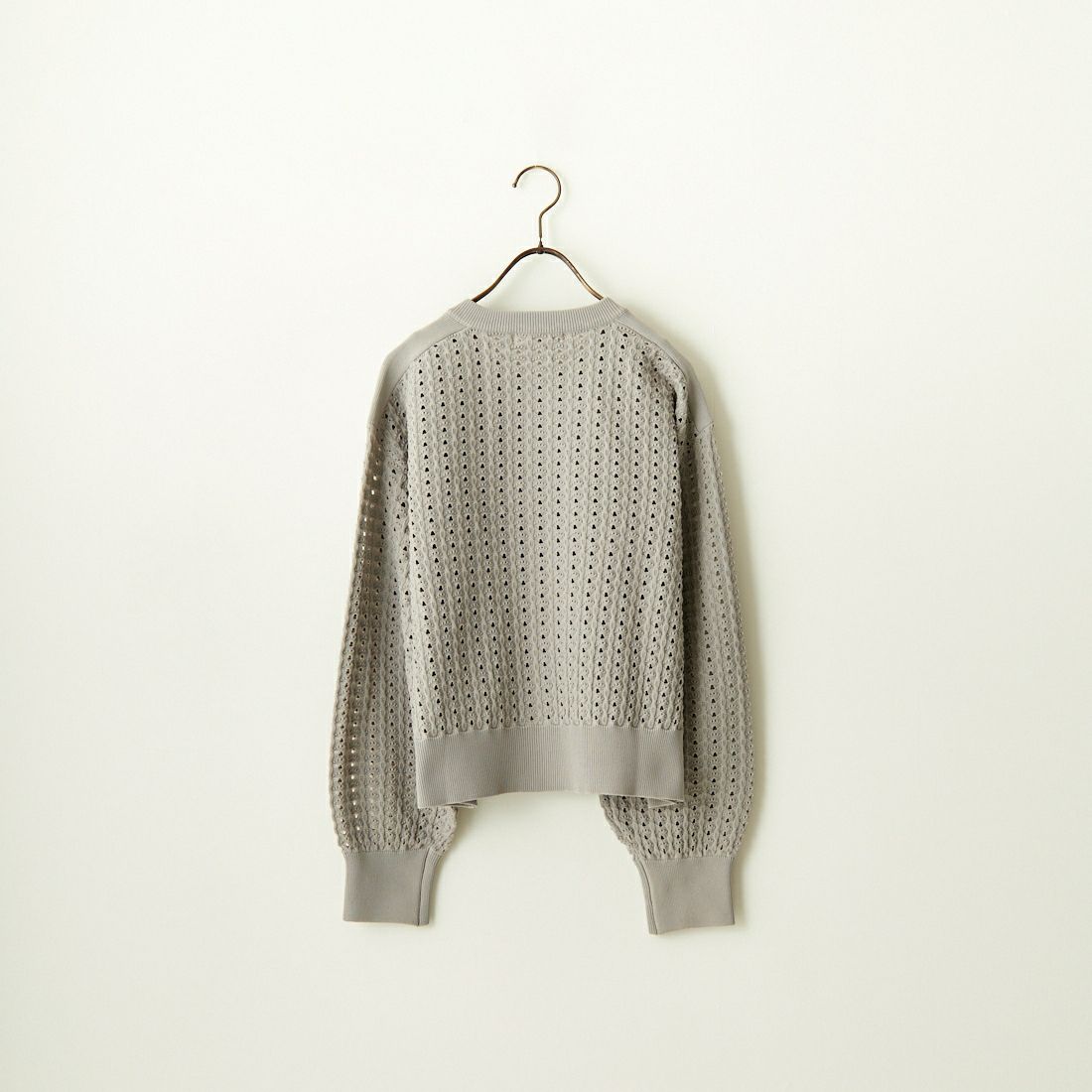 Maison de L'allure [メゾン ドゥ ラリュール] 透かし柄 スポンディッシュカーディガン [23131007] 05 L.GRAY