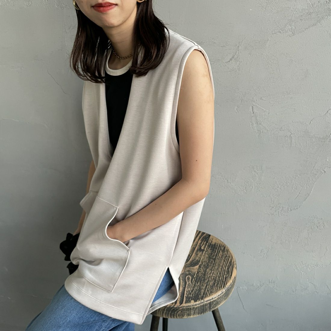 23 GREIGE&&モデル身長：163cm　着用サイズ：F&&