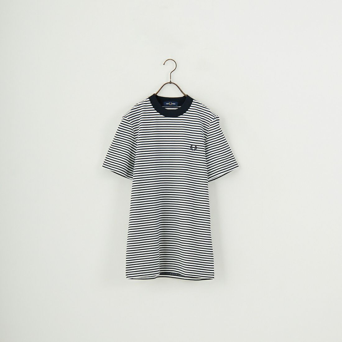 FRED PERRY [フレッドペリー] ファインストライプ ヘビーウエイトTシャツ [M6581] 267 NAVY/S