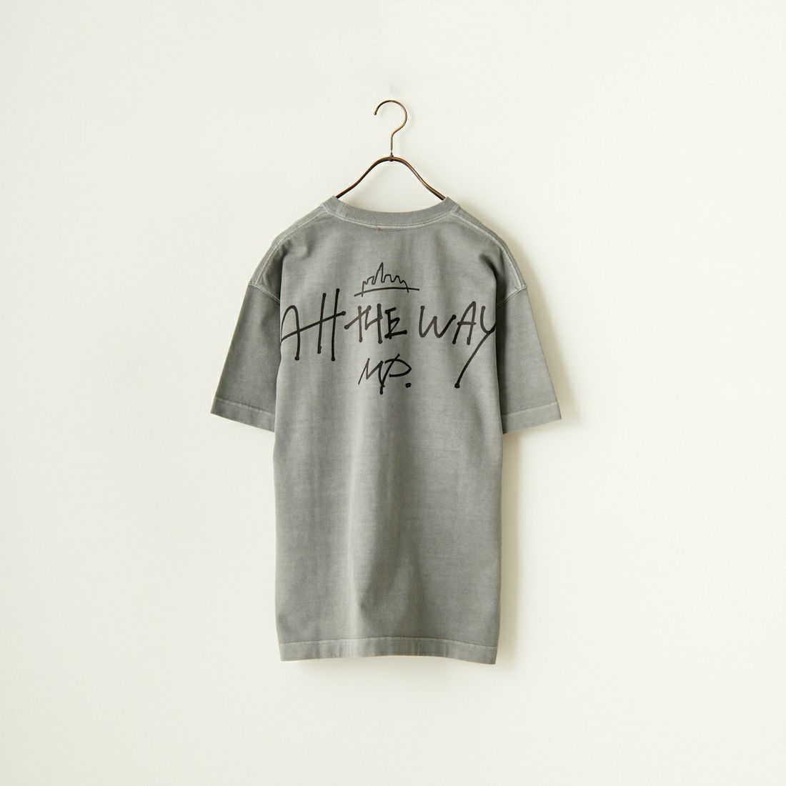 MANHATTAN PORTAGE [マンハッタンポーテージ] 別注 手描き風ロゴ バックプリントTシャツ [24SSMP-IN52-JF] GRAY