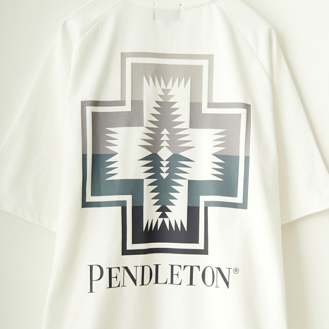 PENDLETON [ペンドルトン] 別注 ネイティブ柄バックプリント ショートスリーブTシャツ [4275-6218-JF] WHITE
