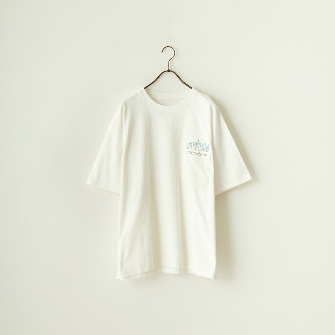MANHATTAN PORTAGE [マンハッタンポーテージ] 別注 ポケット刺繍クルーネックTシャツ [24SSMP-IN48-JF] WHITE