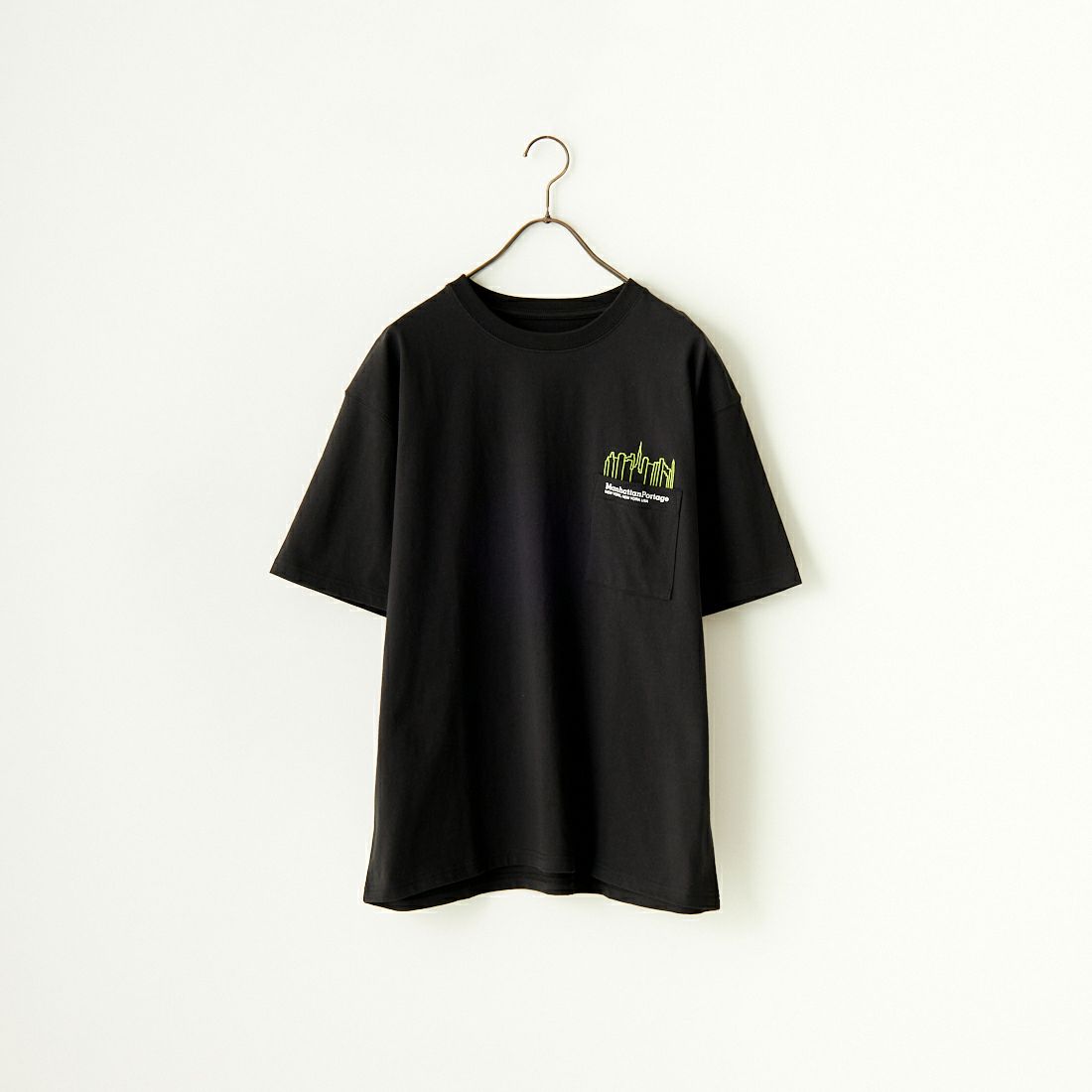 MANHATTAN PORTAGE [マンハッタンポーテージ] 別注 ポケット刺繍クルーネックTシャツ [24SSMP-IN48-JF] BLACK