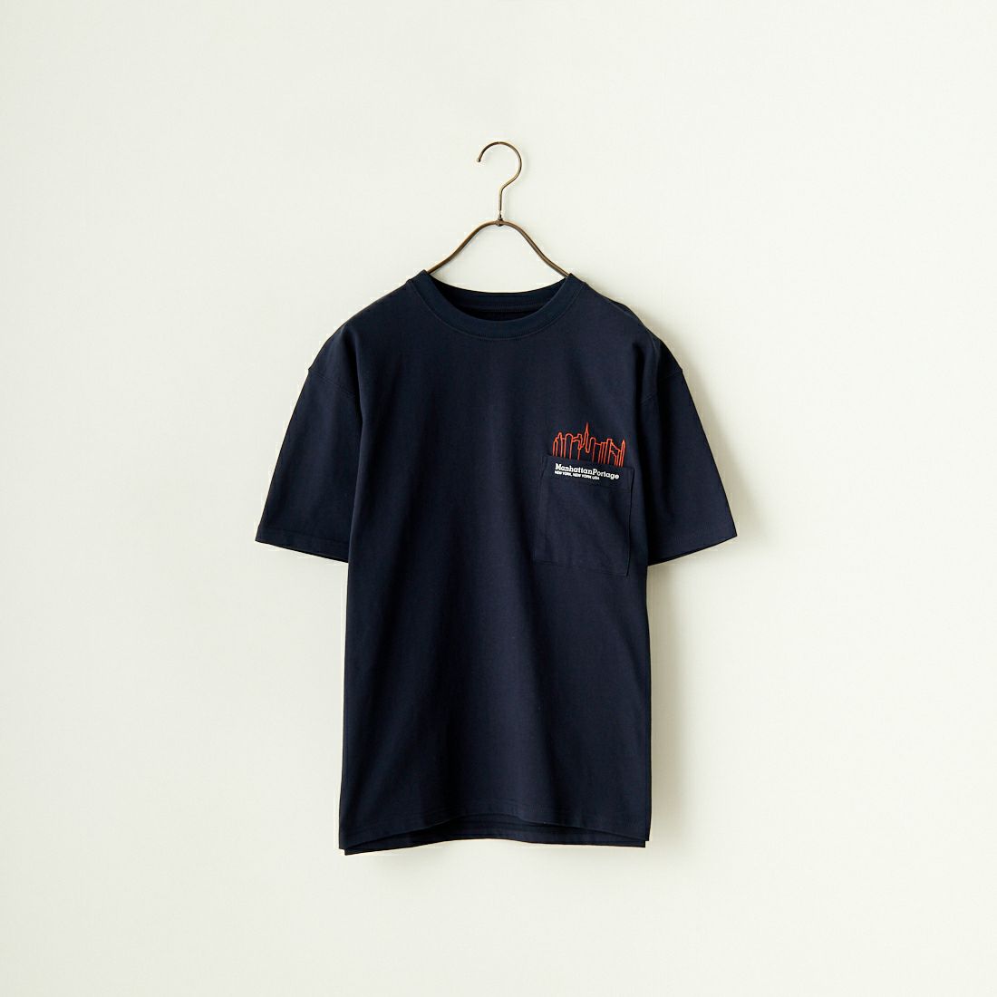 MANHATTAN PORTAGE [マンハッタンポーテージ] 別注 ポケット刺繍クルーネックTシャツ [24SSMP-IN48-JF] NAVY