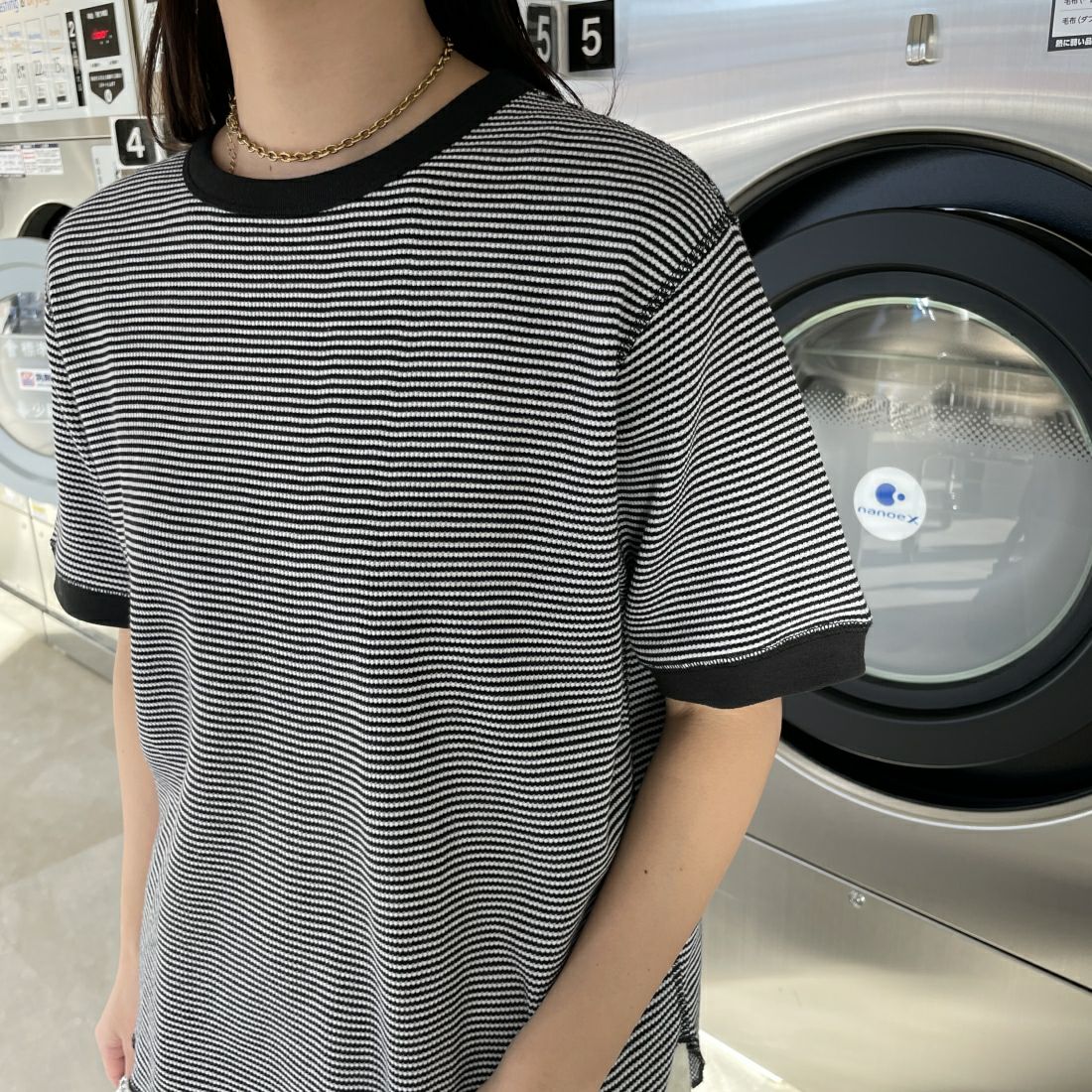 Health knit [ヘルスニット] 別注 ワッフルクルーネックTシャツ [HR24S-L022IN-JF] BLK/OFF