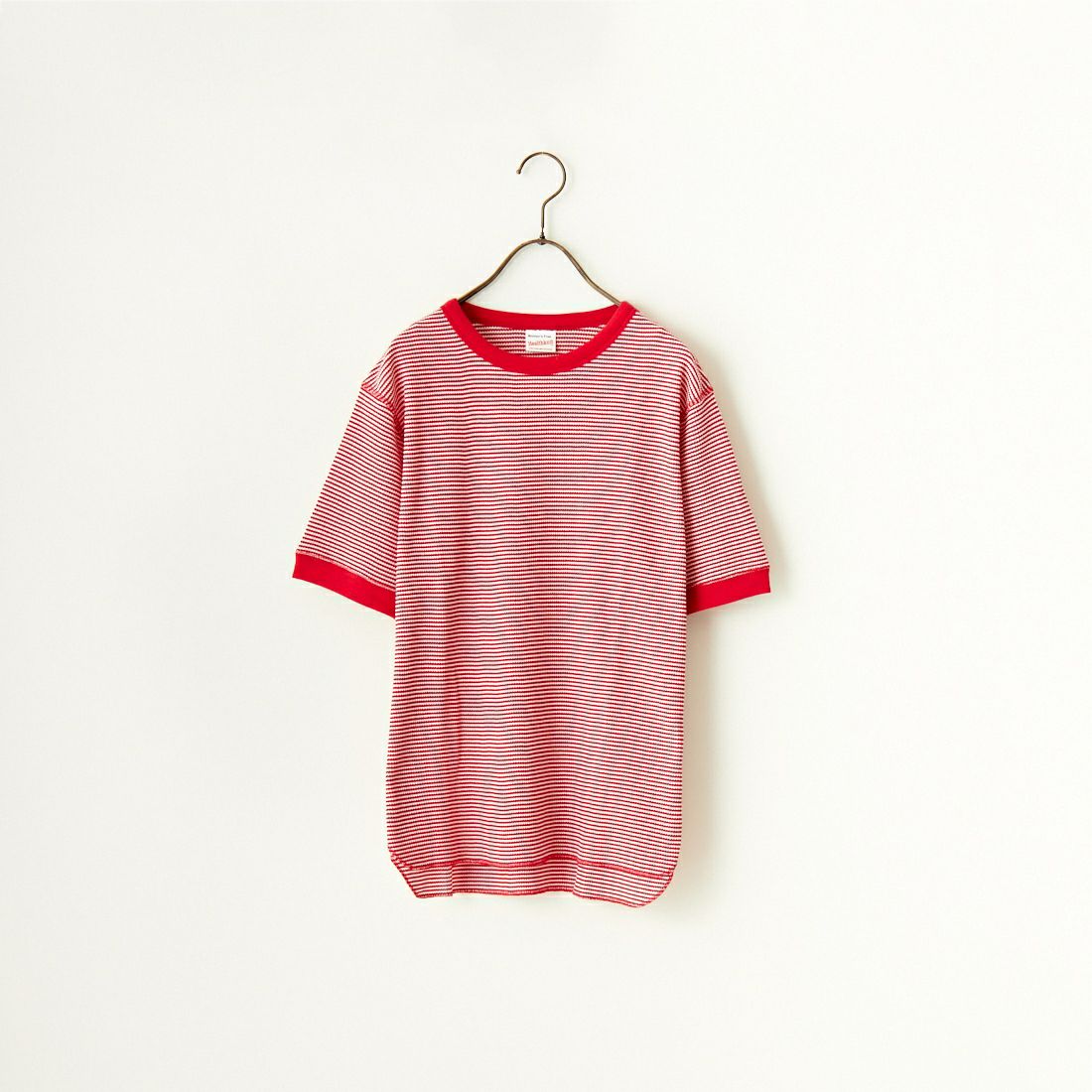 Health knit [ヘルスニット] 別注 ワッフルクルーネックTシャツ [HR24S-L022IN-JF] RED/OFF