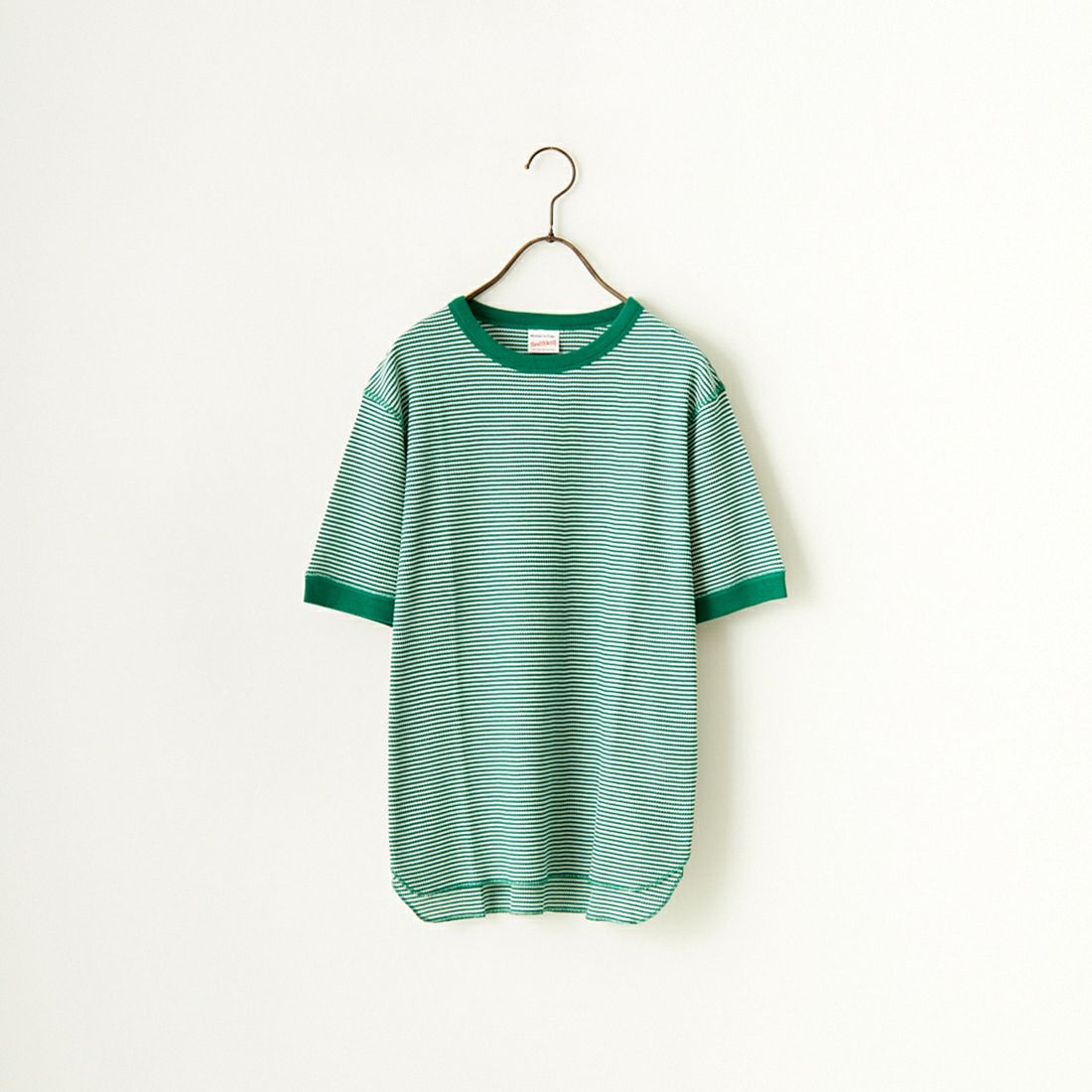 Health knit [ヘルスニット] 別注 ワッフルクルーネックTシャツ [HR24S-L022IN-JF] GRN/OFF