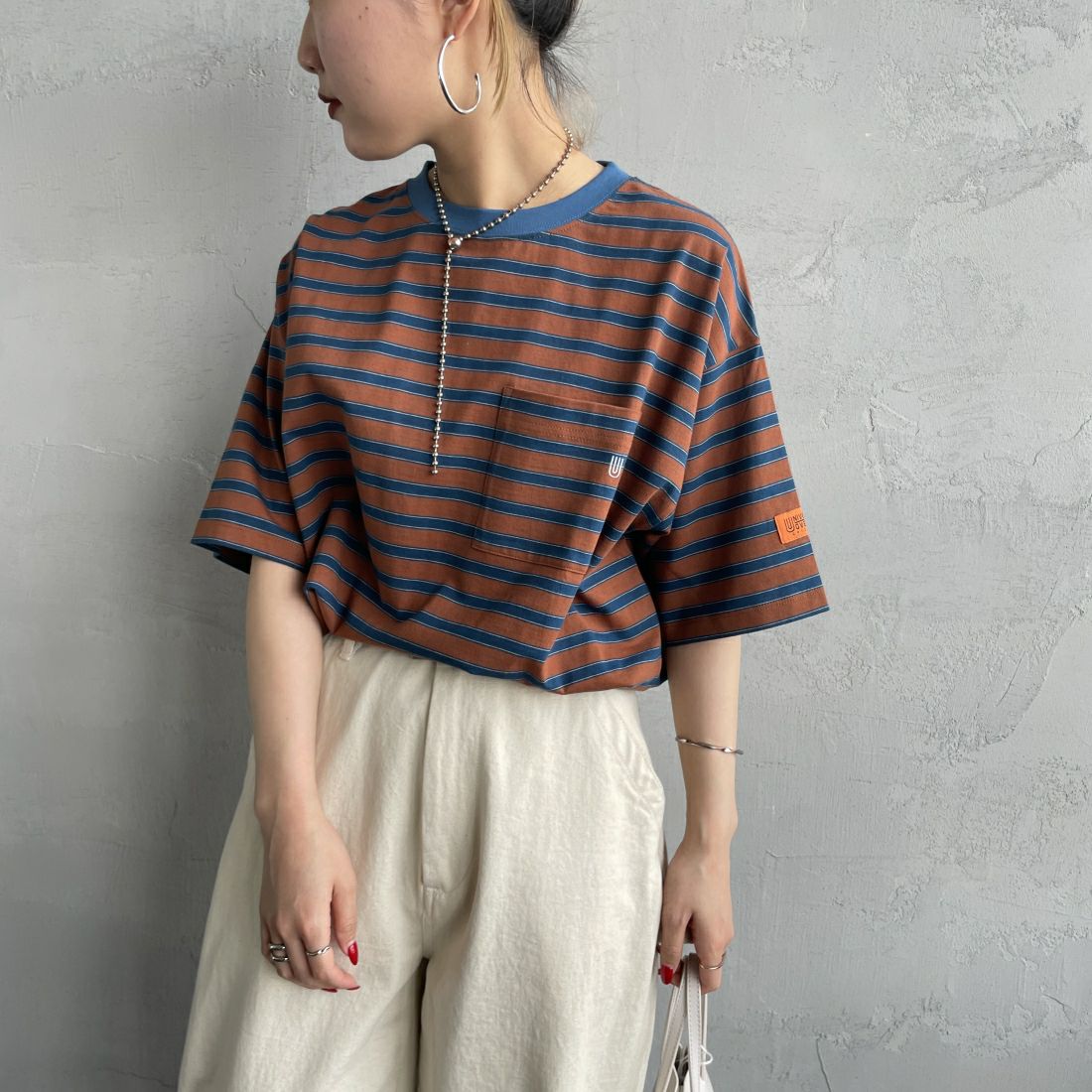 BRN BORDER&&モデル身長：156cm　着用サイズ：F&&