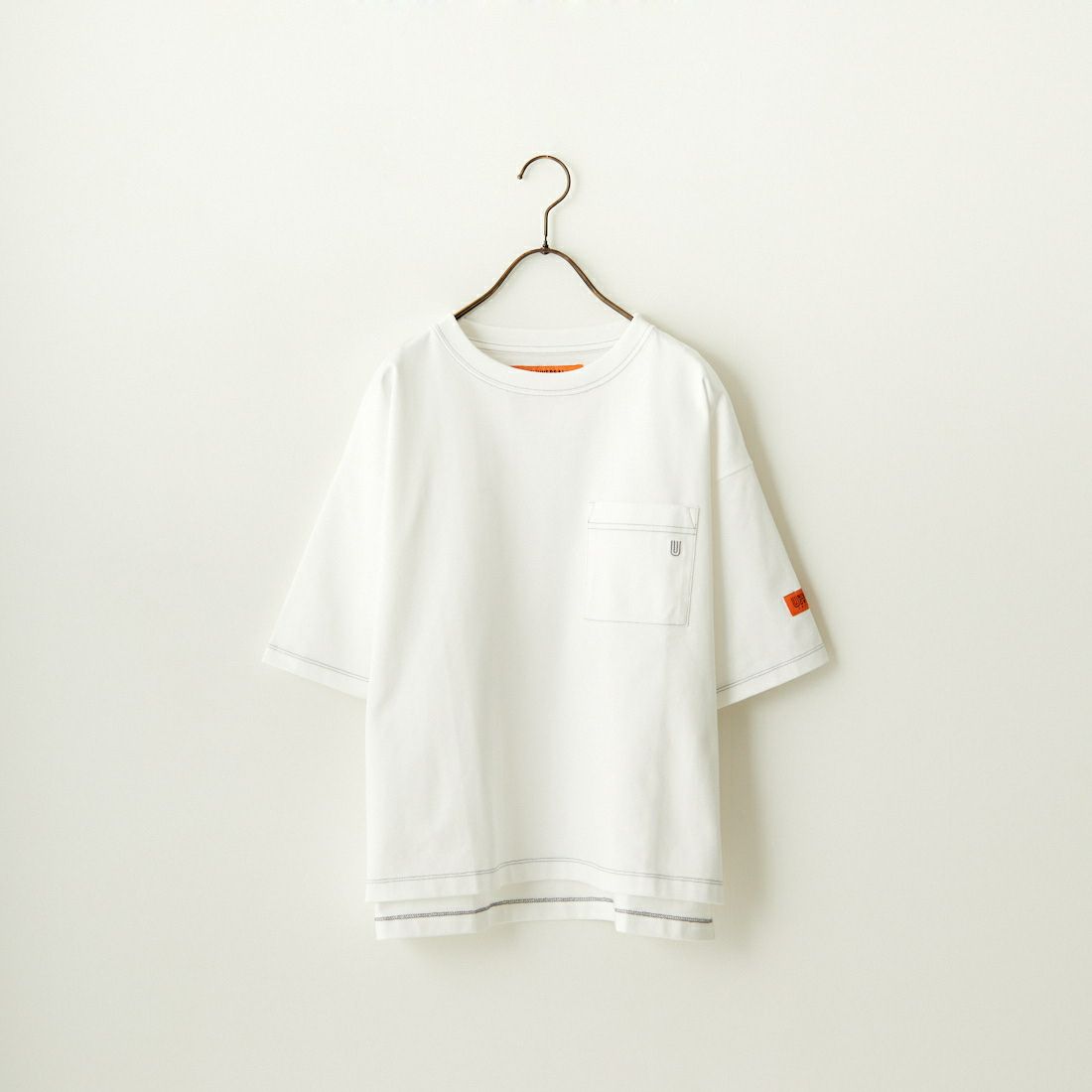 UNIVERSAL OVERALL [ユニバーサルオーバーオール] 別注 ワイドシルエットポケットTシャツ [U2412815IN-JF] WHITE