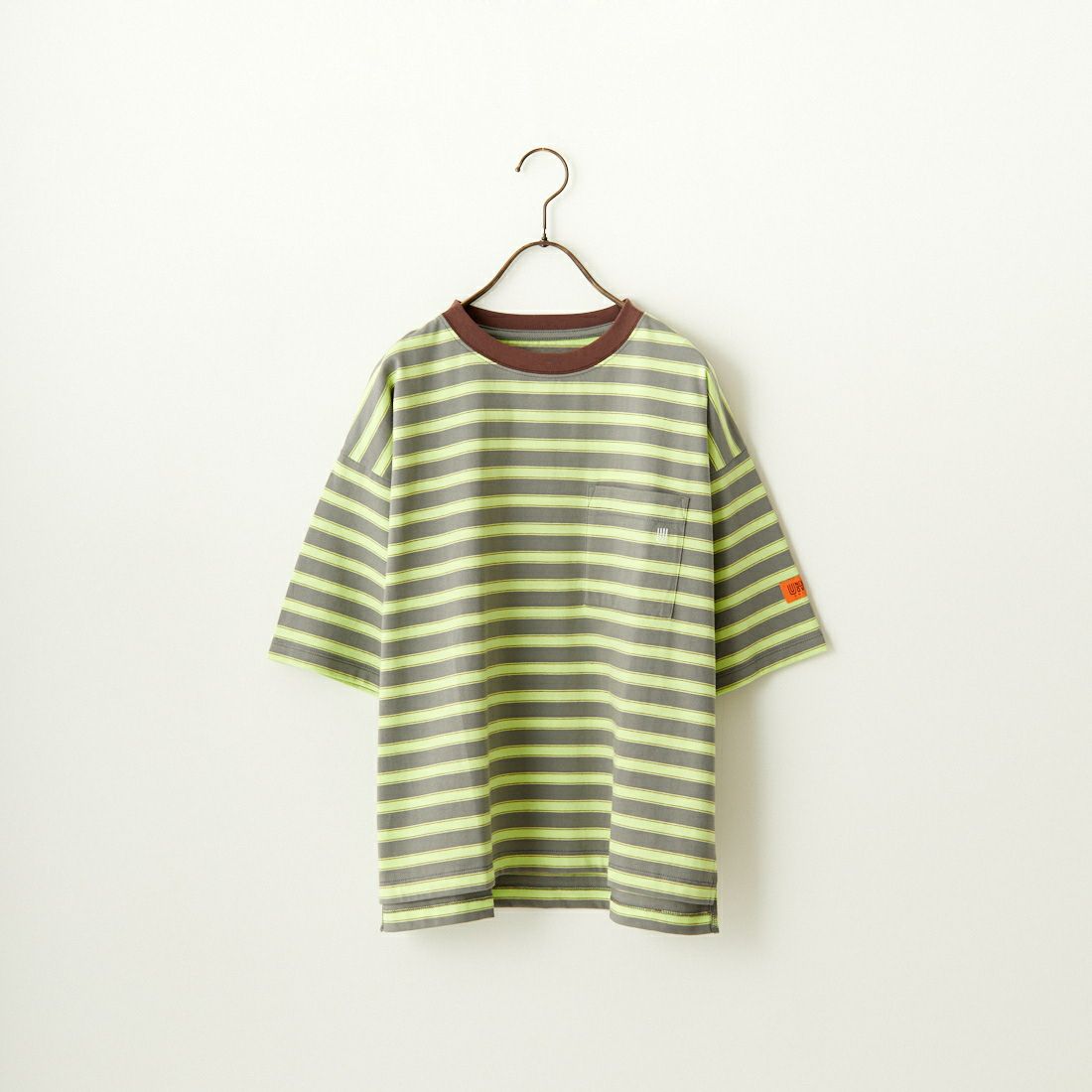 UNIVERSAL OVERALL [ユニバーサルオーバーオール] 別注 ワイドシルエットポケットTシャツ [U2412815IN-JF] GRY BORDER