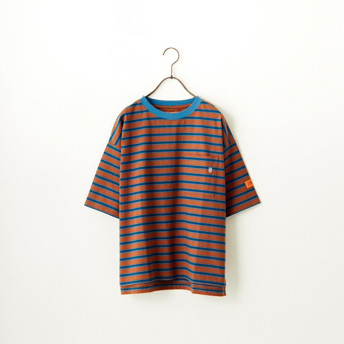 UNIVERSAL OVERALL [ユニバーサルオーバーオール] 別注 ワイドシルエットポケットTシャツ [U2412815IN-JF] BRN BORDER
