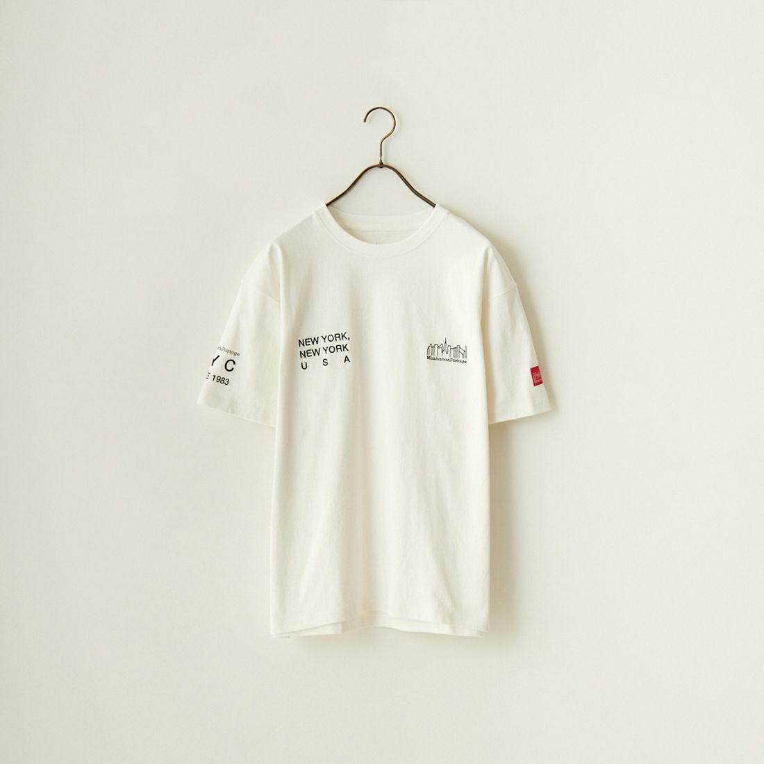 MANHATTAN PORTAGE [マンハッタンポーテージ] 別注 ロゴ刺繍Tシャツ [24SSMP-IN51-JF] WHITE