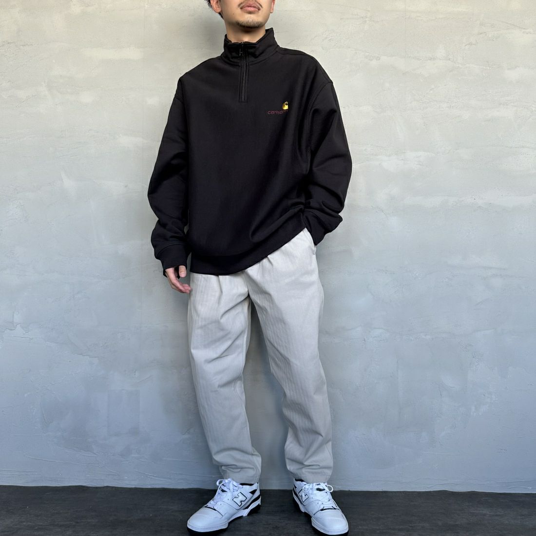 UNIVERSAL OVERALL [ユニバーサルオーバーオール] 別注 シェフパンツ [U2413601IN-JF] GRAY HB &&モデル身長：168cm 着用サイズ：M&&