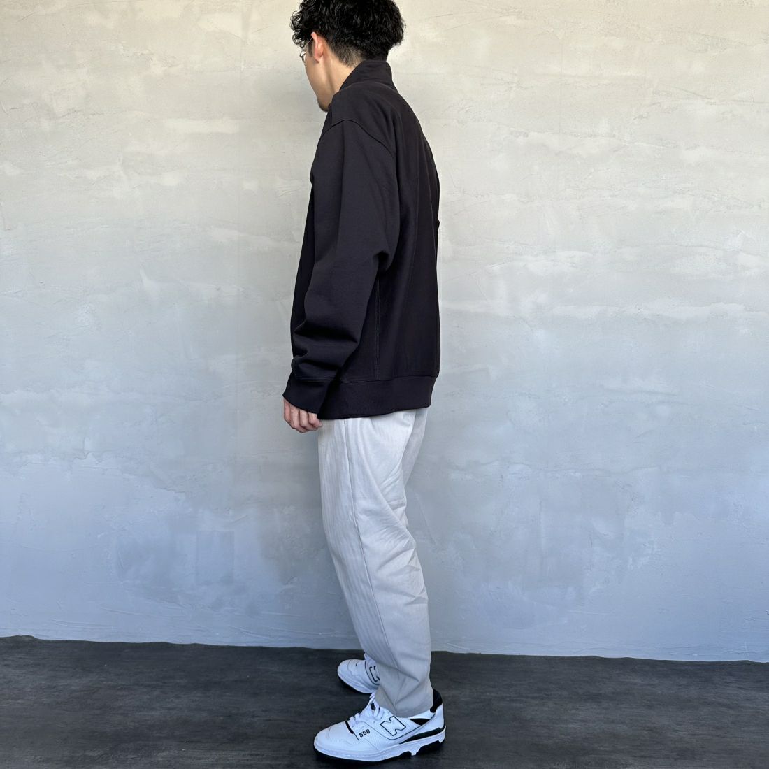 UNIVERSAL OVERALL [ユニバーサルオーバーオール] 別注 シェフパンツ [U2413601IN-JF] GRAY HB &&モデル身長：168cm 着用サイズ：M&&