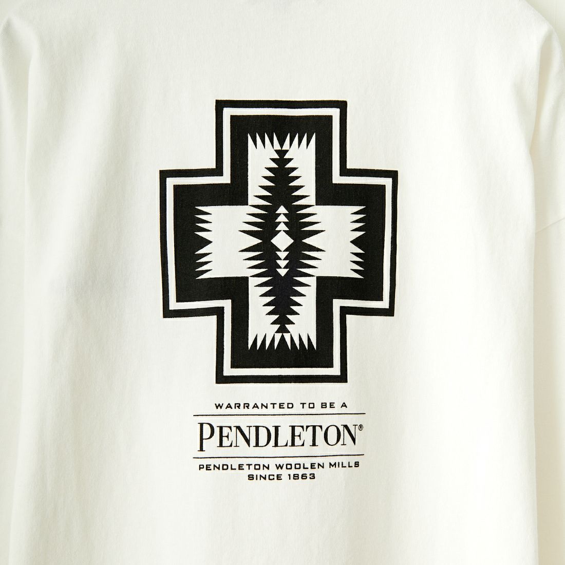 PENDLETON [ペンドルトン] 別注 ネイティブ柄バックプリント 7分袖Tシャツ [4275-6217-JF] WHITE