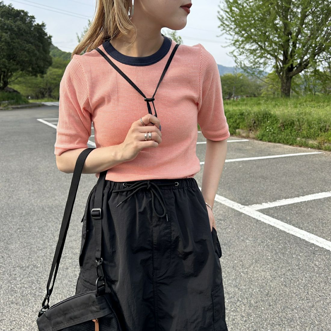 ORANGE&&モデル身長：156cm 着用サイズ：F&&