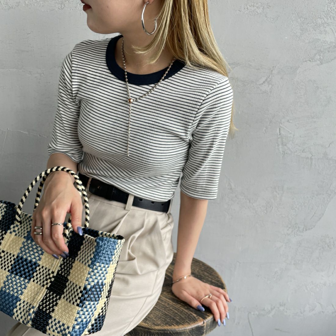 NAVY&&モデル身長：156cm 着用サイズ：F&&