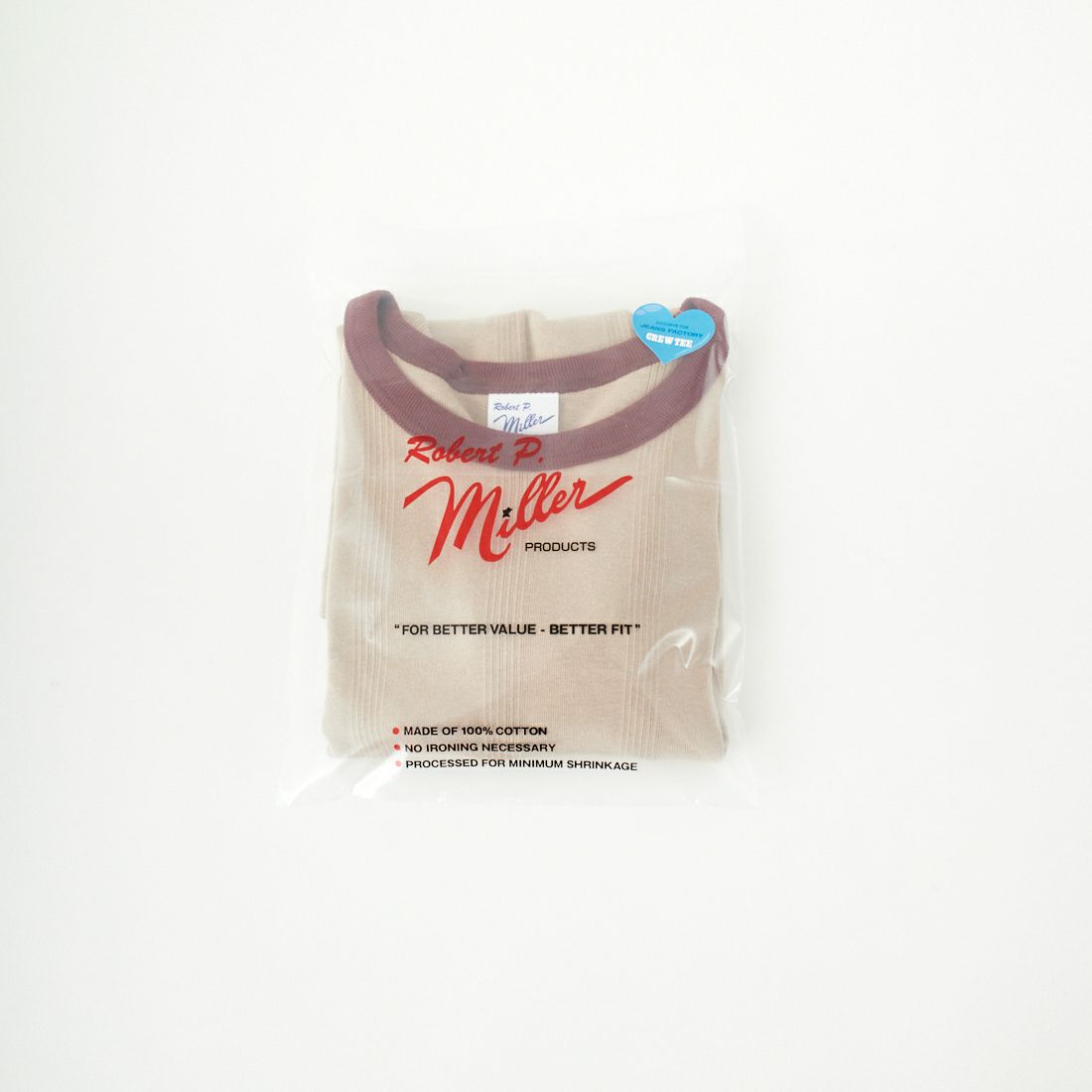 Robert P.Miller [ロバートピーミラー] 別注 5分袖クルーネックTシャツ [RM241-248IN-JF] BEIGE