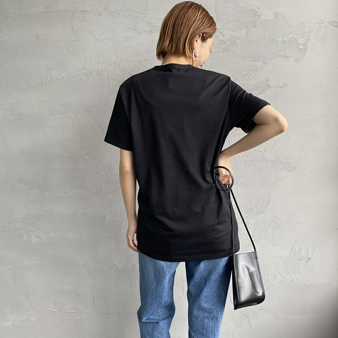 FRED PERRY [フレッドペリー] リンガーTシャツ [M3519] 102 BLACK &&モデル身長：163cm 着用サイズ：S&&