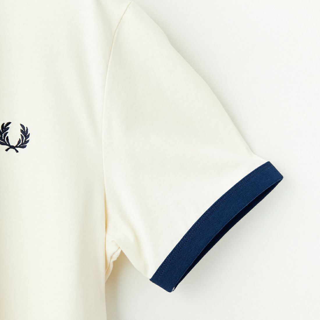 FRED PERRY [フレッドペリー] 別注 ワンポイントロゴ刺繍 ショートスリーブ リンガーTシャツ [M3519-JF] ECR/BLU