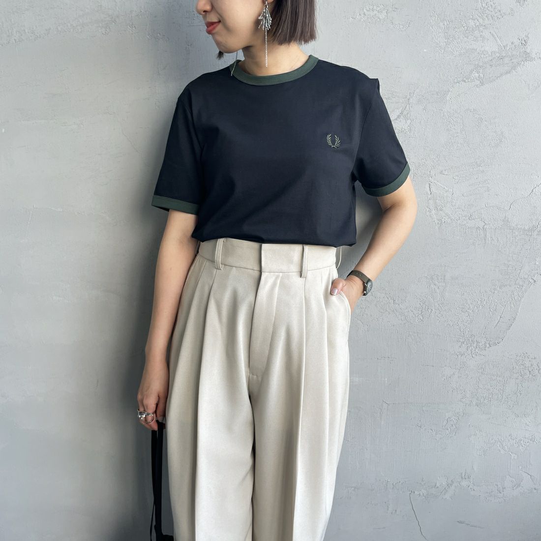 BLK/GRN &&モデル身長：159cm 着用サイズ：S&&