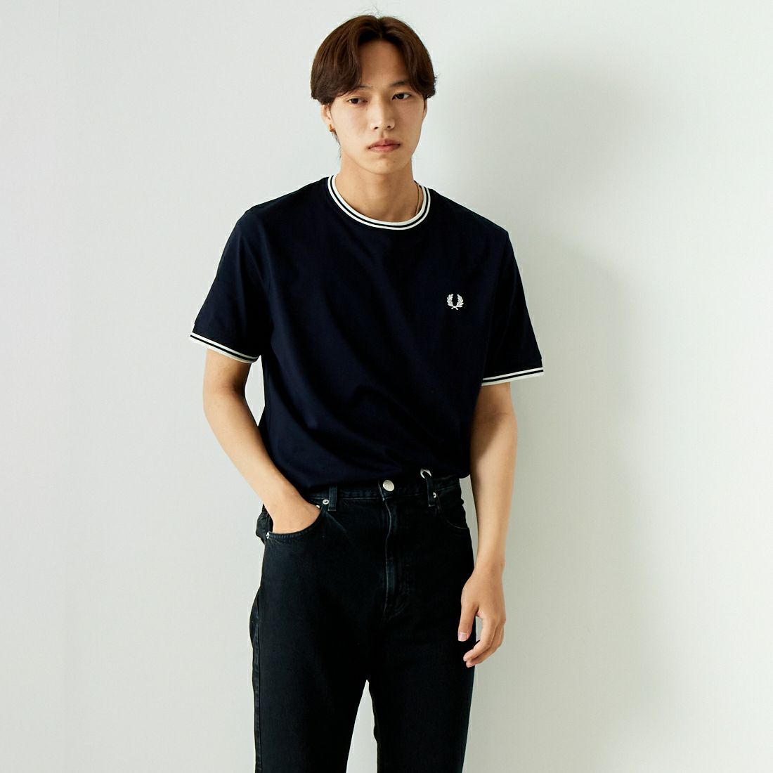 795 NAVY&&モデル身長：179cm 着用サイズ：L&&