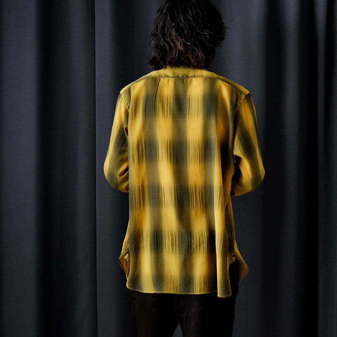 Needles [ニードルズ] オンブレチェックワークシャツ [OT159] A YELLOW&&モデル身長：182cm 着用サイズ：L&&